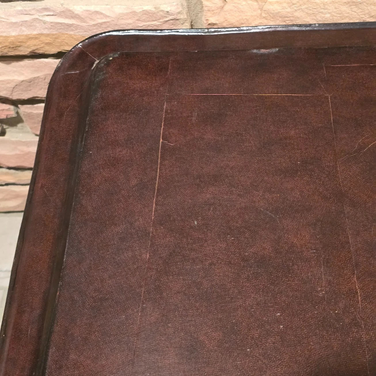 Maitland Smith Leather Tray Top Coffee Table Faux Bamboo 32x22 Philippines