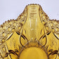 Kemple Amber Glass Napoleon Hat Banana Bowl 14.25" Wheatonware Console Dish