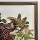 African Safari Animal Needlework Framed Under Glass Elephant Giraffe 18x18"