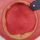 Women's Red Derby Dress Hat Wide Brim Polka Dot Bow Mesh Trim Vintage 11"
