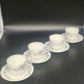 Johann Haviland 4 Cups & Saucers Set Bavaria Germany Blue Garland Floral Vintage
