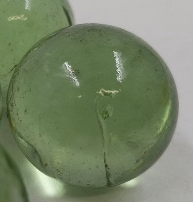 1 Transparent Clear Glass Round Marble Shaded Solid Green Jolen 0.75" Diameter
