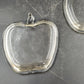 2 Pcs Clear Glass Apple Trinket Jewelry Dishes Candy Nut Serving Bowls 4" Vtg
