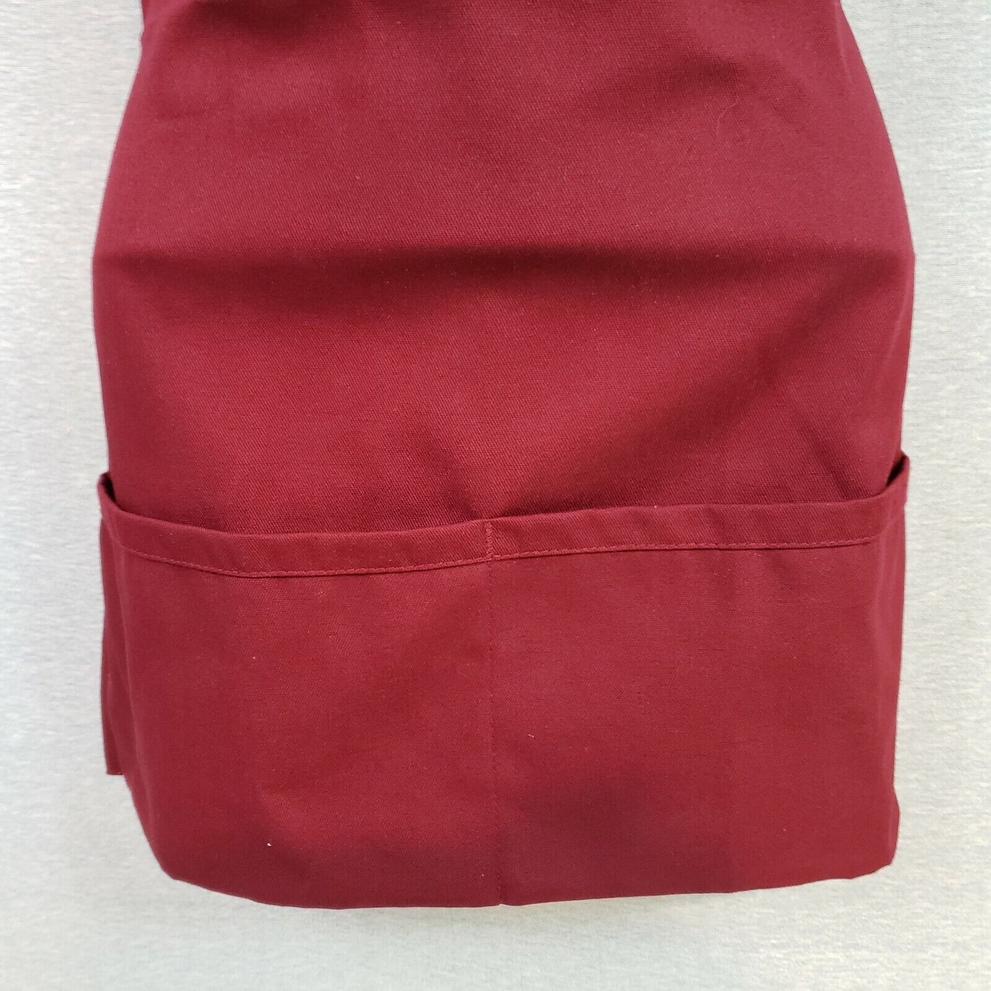 Fame Fabrics F2 Burgundy Promo Bib Apron 2 Pocket Durable