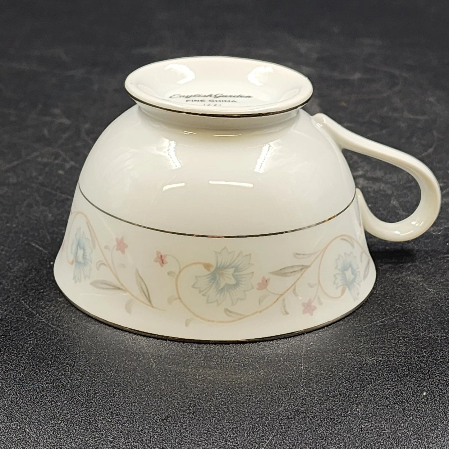 4 English Garden Footed Cups Coffee Tea Fine China of Japan 1221 3.5"d x 2.5"h