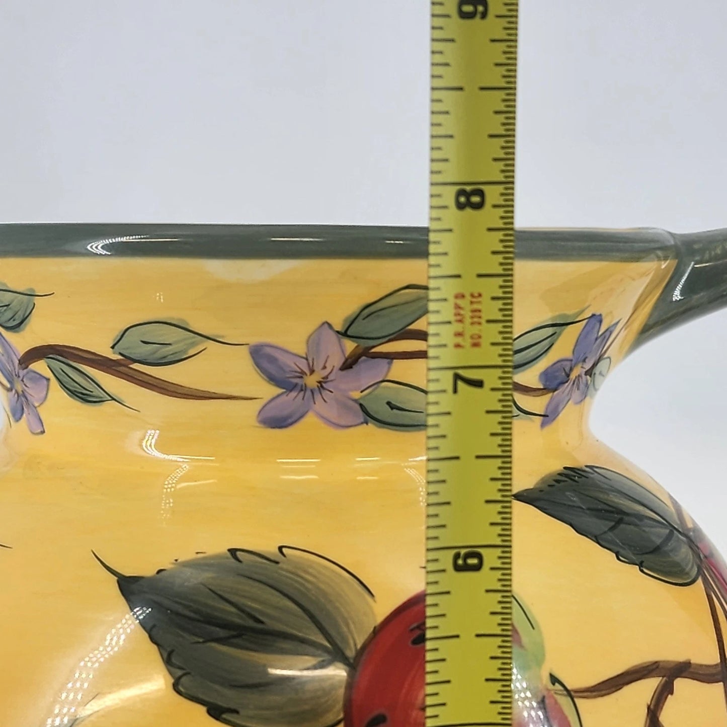 Claire Murray Bella Vita Ceramic Pitcher Hand Painted Floral Italy Style