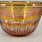 Indiana Carnival Glass Punch Bowl 7 Qt Iridescent Amber Gold Harvest Grape 12"d