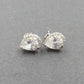 Silver Tone Faceted Teardrop Cut Halo Stud Earrings Clear Rhinestone Post Back