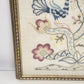 Framed Crewel Embroidery Tree of Life Peacock Floral Folk Art Signed KDC Vintage