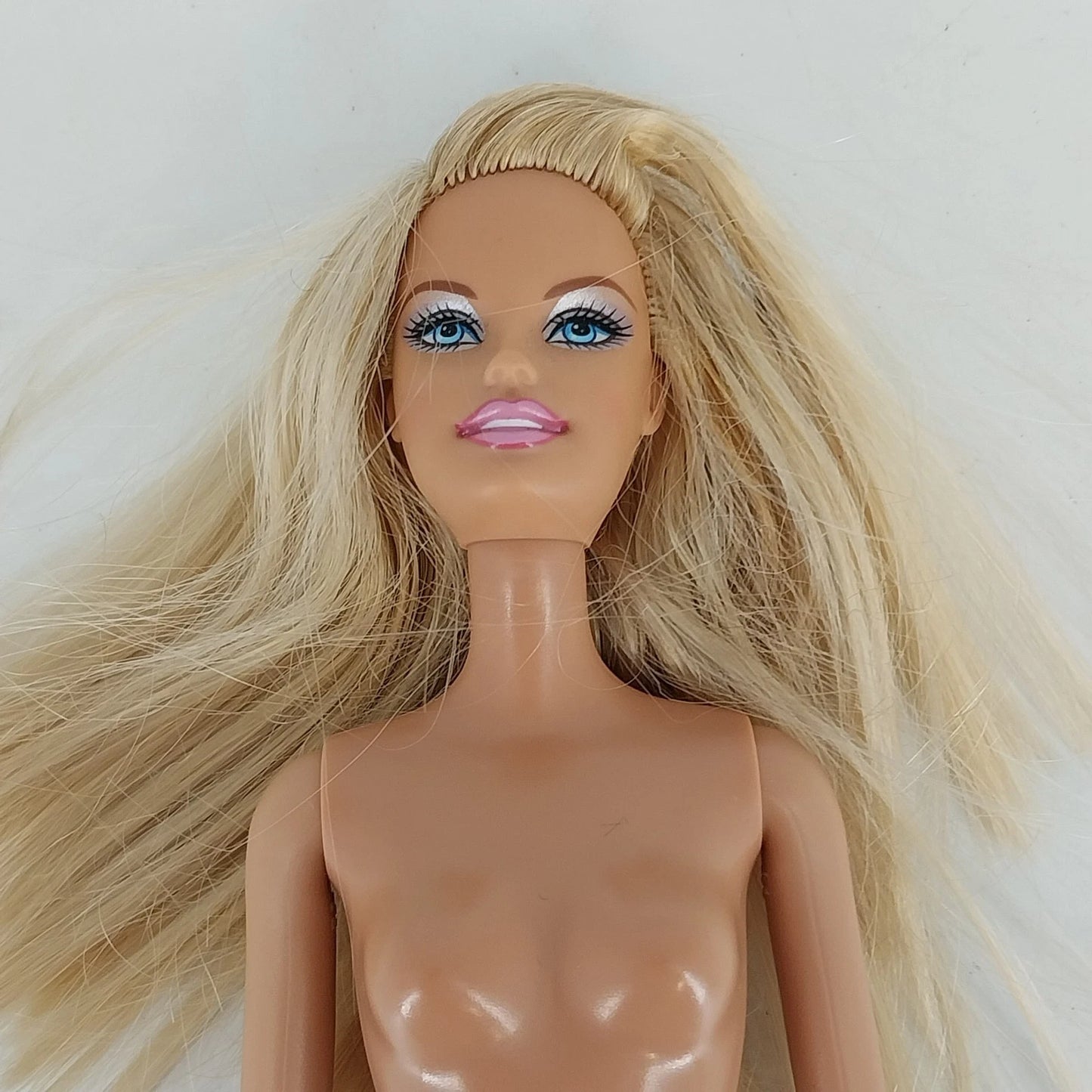 Barbie Doll Mattel 1998 Head 1999 Body Nude Belly Button Blonde Blue Eyes