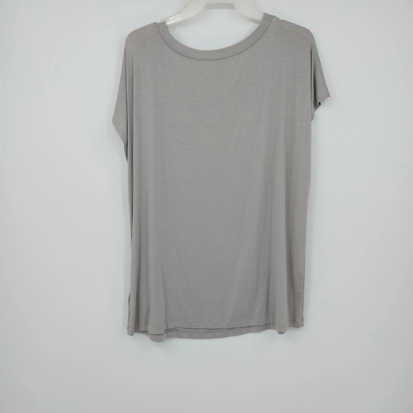 XXI Gray Rhinestone Embellished Top Women's Medium Scoop Neck Short Sleeve
