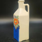 Czechoslovakia Oil Cruet Hand Painted Floral Blue Orange Ceramic with Lid Handle