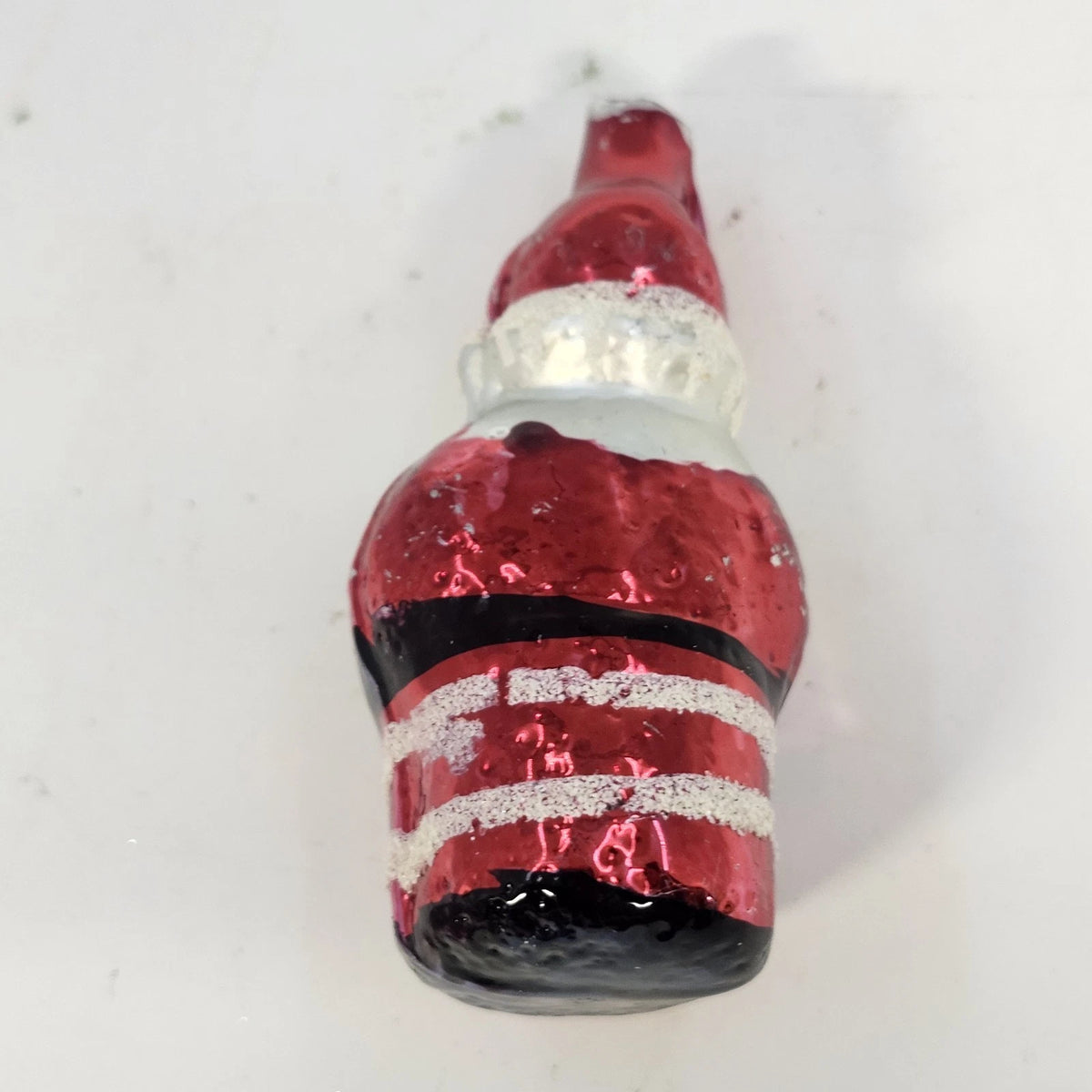 Mercury Glass Santa Christmas Ornaments Lot 7 Figural Mica Glitter Vtg No Caps