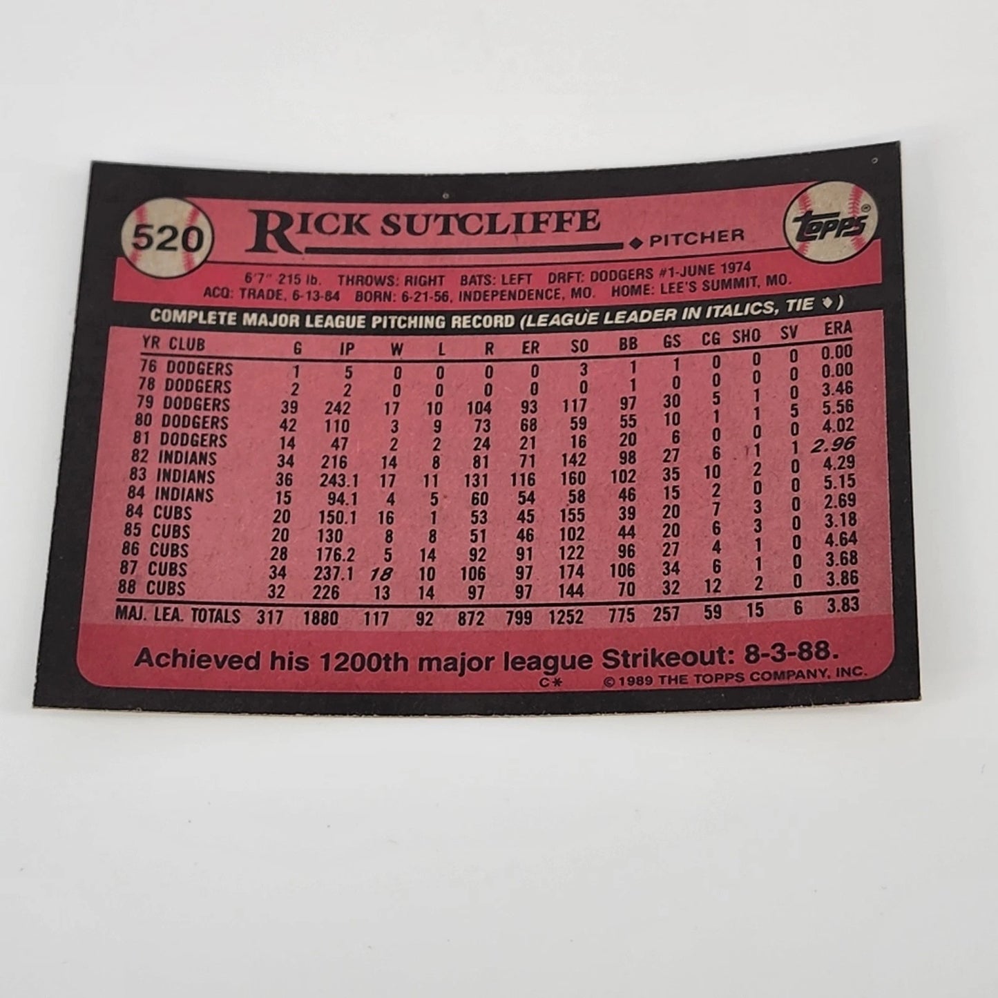 1988 Topps MLB Baseball Card Lot #500-599 Complete 100pc Set Stars & HOFers