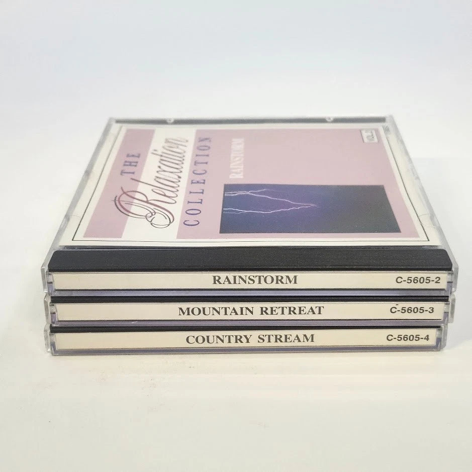 The Relaxation Collection 3 CD Rainstorm Mountain Retreat Country Stream 1990s