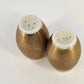 Salt & Pepper Shakers Set of 2 Gold 22K Filigree 3" Ceramic Barrel Shaped