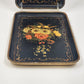 2 ISCO Hand Painted Snack Trays Alcohol Proof Made in Japan 1950's 8.25" x 5.25"