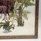 African Safari Animal Needlework Framed Under Glass Elephant Giraffe 18x18"