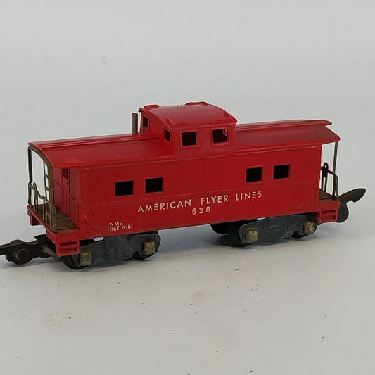 American Flyer Lines S Gauge Caboose Train 638 Red A. C. Gilbert 1950s Vintage