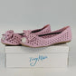 Tory Klein Flats Sandals Pink Peep Toe Bow Laser Cut Women's 8 China