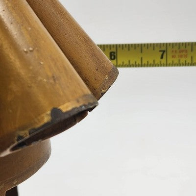 Italian Metal Lantern Taper Holder Vintage Amber Yellow Cone Rustic Candle Lamp