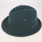 Amalgamated Knit Bowler Women’s Hat Green Wool Fedora Style with Hatpin One Size