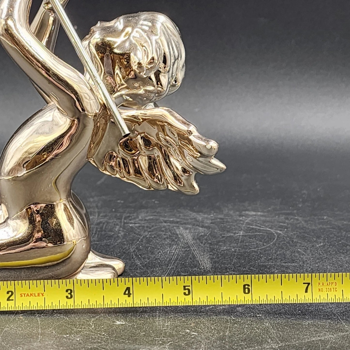 Department 56 Cherub Angel Figurine 6.5" Gold Tone Polyresin Christmas Decor