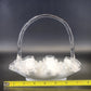 Fenton Silver Crest Milk Glass Basket Ruffled Edge Handle 8" Candy Dish