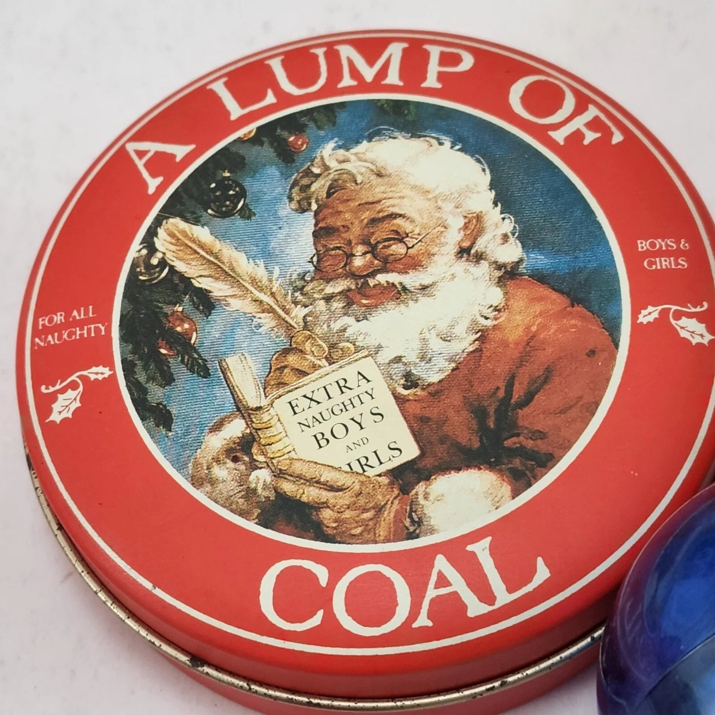 Christmas Holiday Ornament Lot 14 pcs + Tin Coal Mix Boyds Bear Rockwell Apples