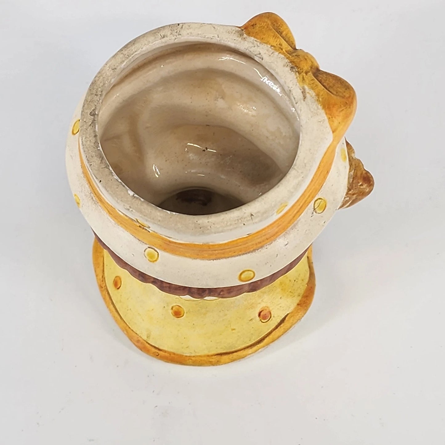 Inarco Planter Little Girl & Broom Ceramic Vase Japan E-2495 Kitsch 1960's Vtg