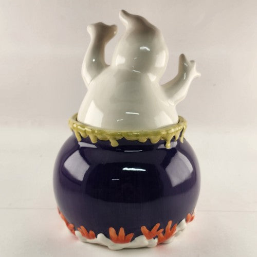 Witch's Brew Halloween Cookie Jar David's Cookies Ceramic Ghost Skull Black Cat