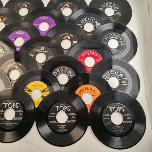 25 Rock & Roll Pop Childrens and Country 50's 45 RPM 7" Vinyl Records No Sleeves