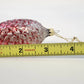 Columbia Glass Pinecone Christmas Ornaments Red Silver Pair 3.5" Missing Cap
