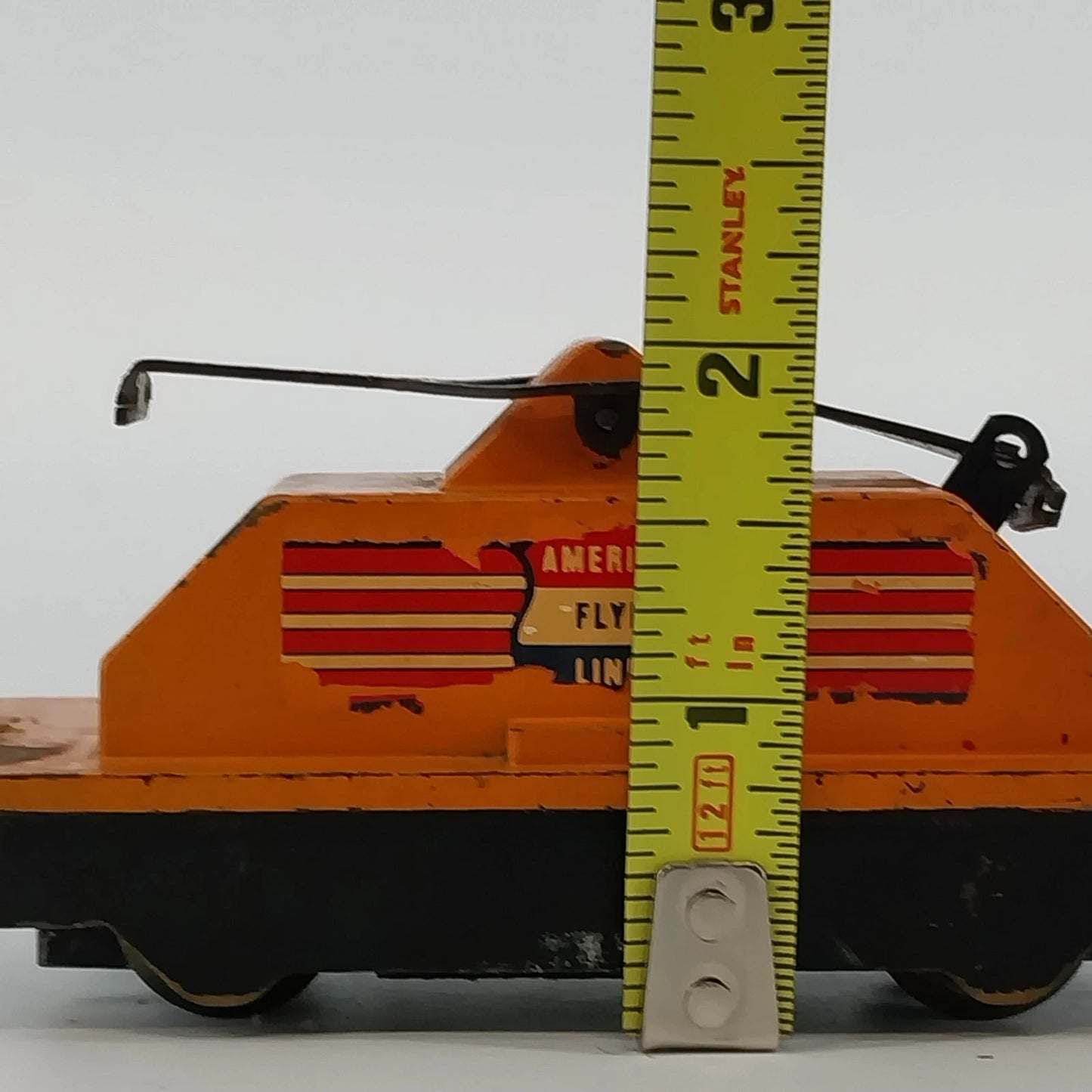 American Flyer Handcar/Railroad Accessory 740 S Gauge Orange A C Gilbert As Is