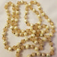 42" Circumference Vintage Bead Necklace, clear, pearl look, double strand