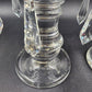 Set of 2 Heavy Crystal Glass Candle Holders Bobeche Pedestal Pendalogues Accents