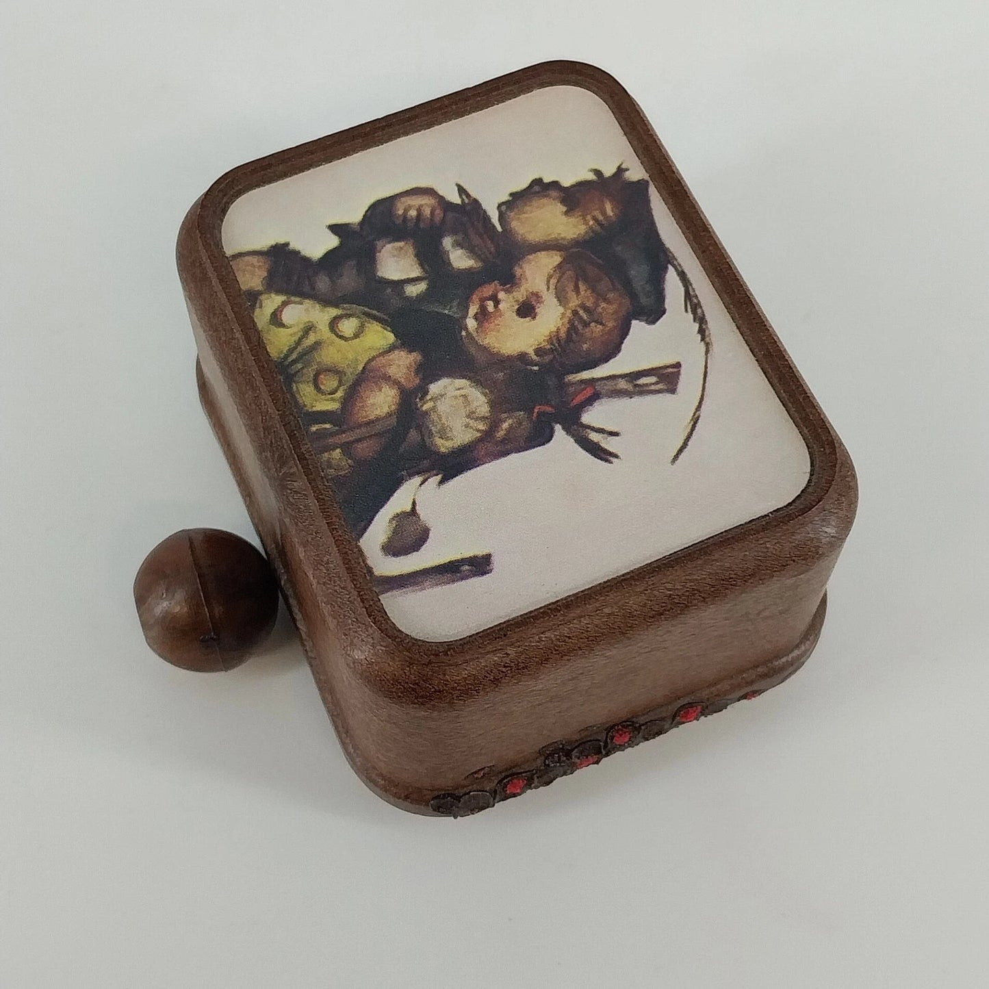 Hummel Print Pull String Music Box Plays "Close To You" Miniature Japan Works