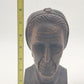 Hand Carved Wood Bookends Man & Woman Bust Folk Art Black Forest Vintage