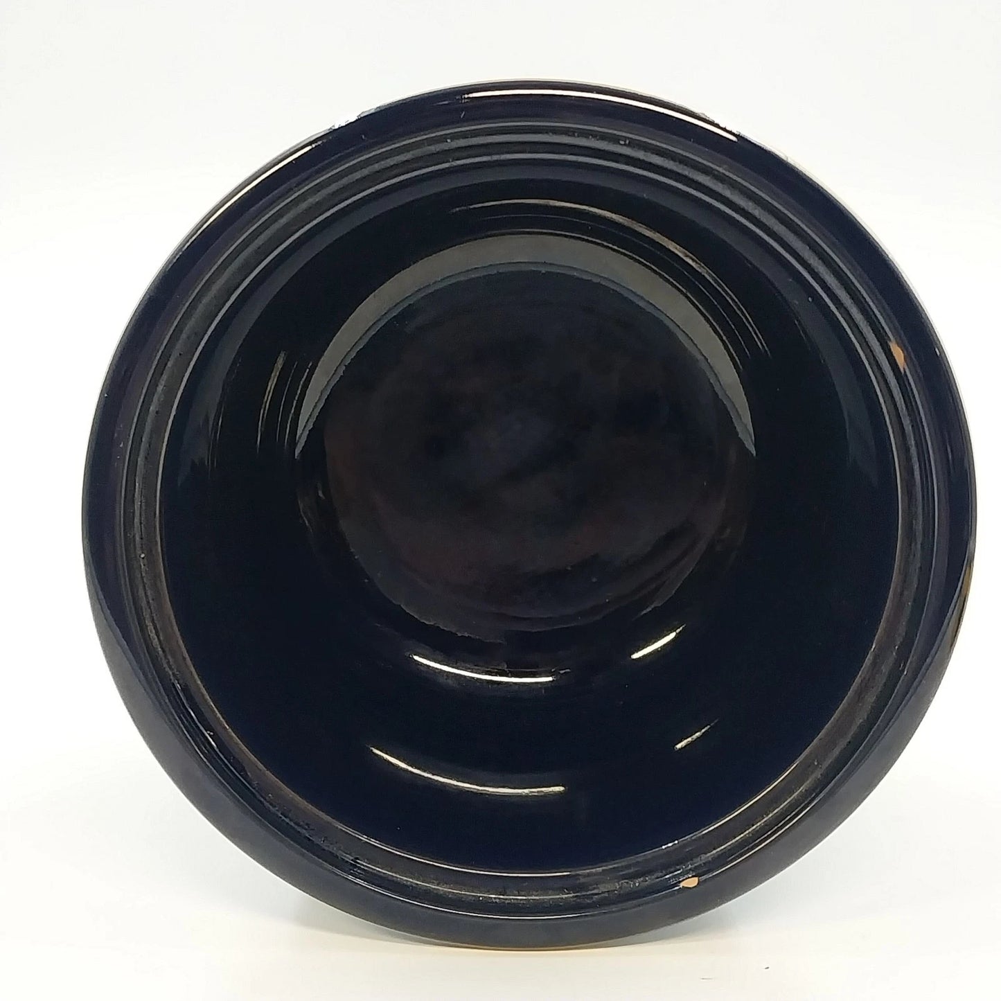 Florentine Italy Footed Pottery Bowl Cobalt Blue Gold Classical 4" Tall x 5.25"d