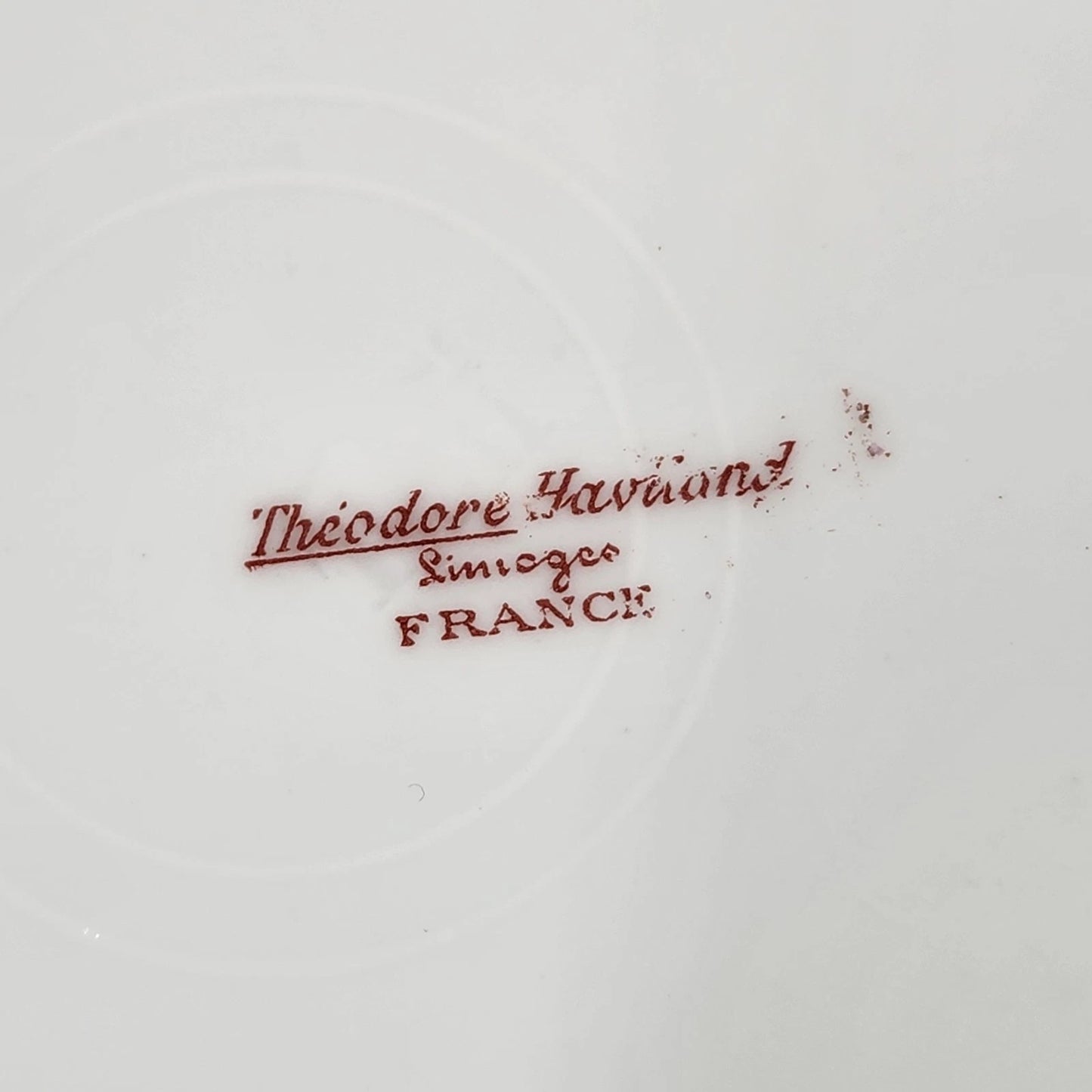 2 Limoges Coupe Salad Plates 7" Schleiger 844 Pink Rose Theodore Haviland France