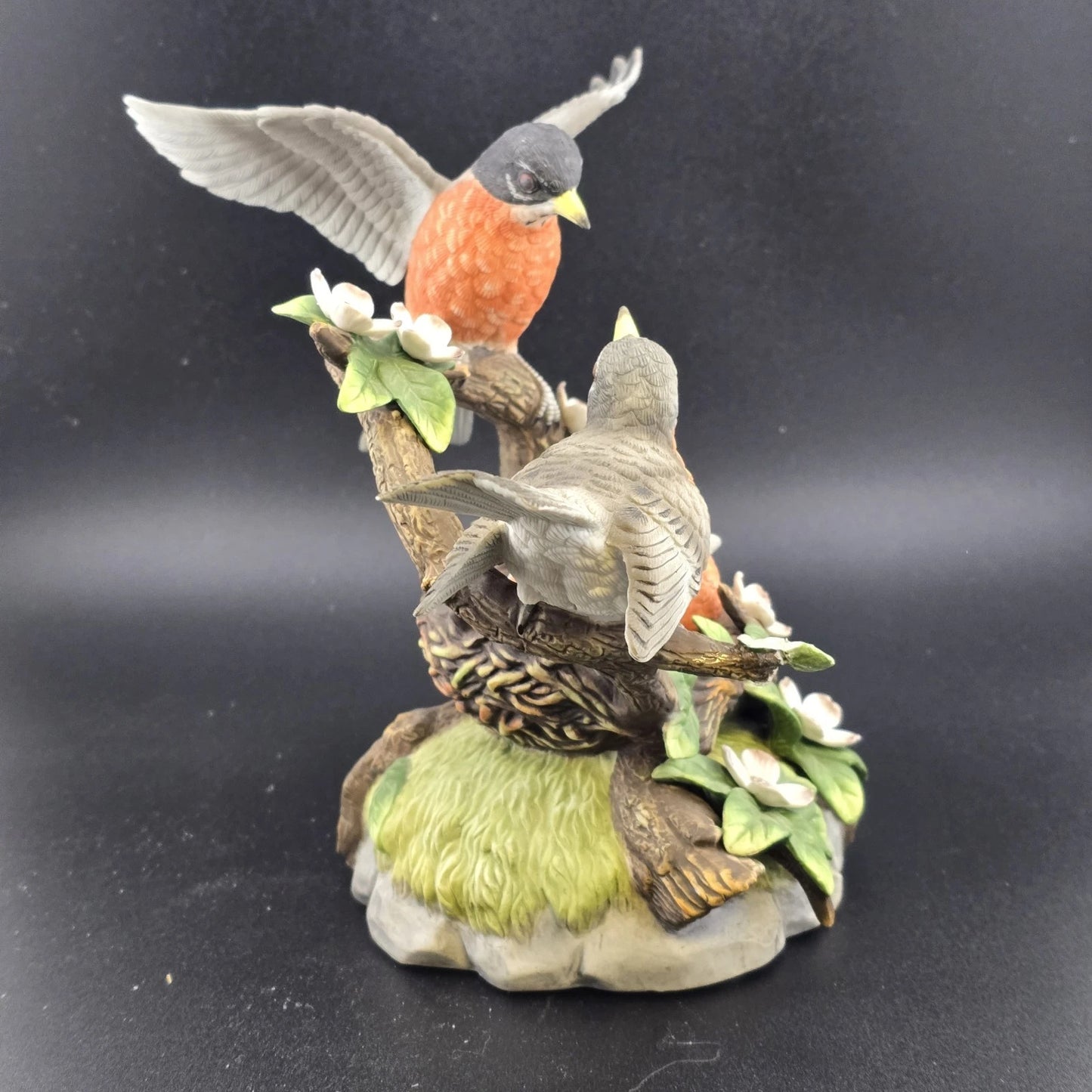 Robin Family San Francisco Music Box Porcelain Vtg OH WHAT A BEAUTIFUL MORNING