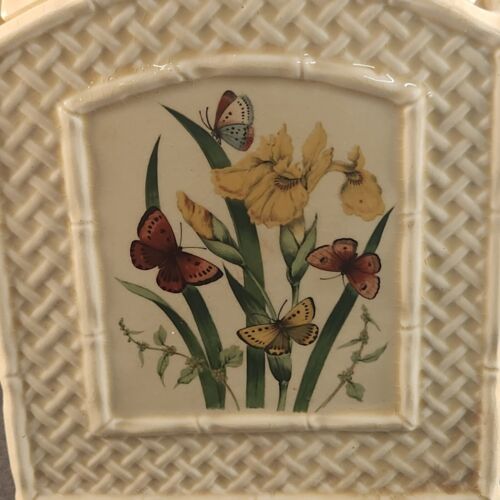 Enesco Butterfly Garden Trellis Medium Canister/Storage Container Vintage Japan