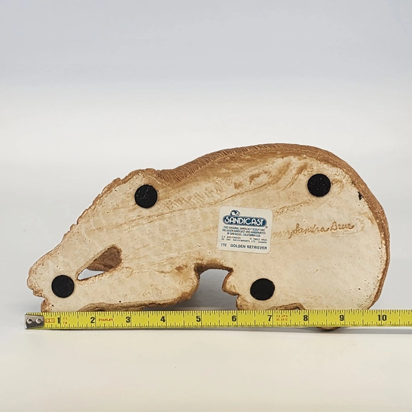 Sandicast Golden Retriever Sculpture Sandra Brue Hand Painted Figure 10.5" 1983