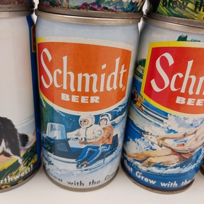 8 Schmidt Beer Can Pull Tab Empty Northwest American Wildlife Outdoor Vintage