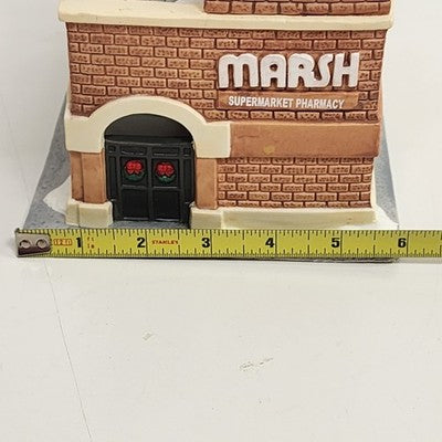 Christmas Village Ceramic Collectable Marsh Supermarket Pharmacy Vtg NO CORD