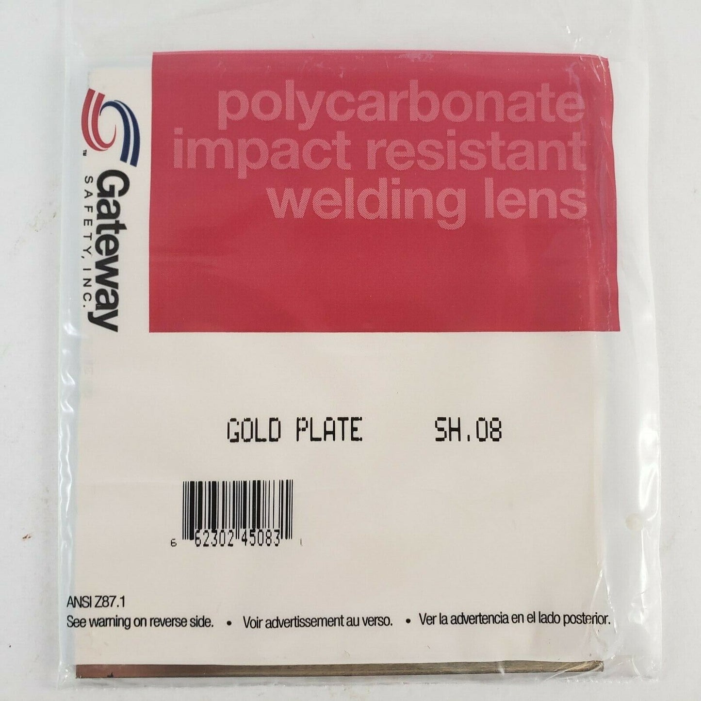Gateway Gold Coated Polycarbonate IR Filter Replacement Shade 8 Lens 5¼" x 4½"