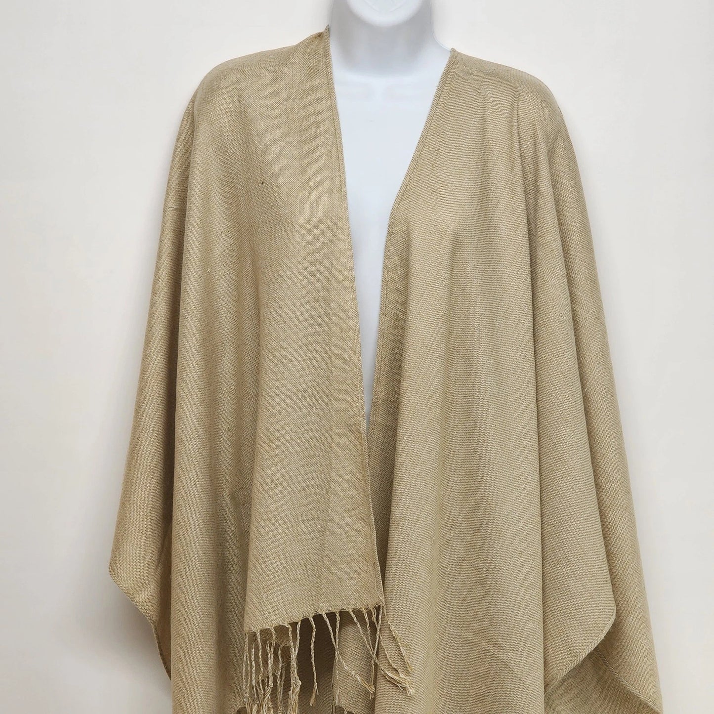 Bijoux Terner Tan Scarf Wrap Open Front Pashmina Shawl Oversized Stole 63"x48"