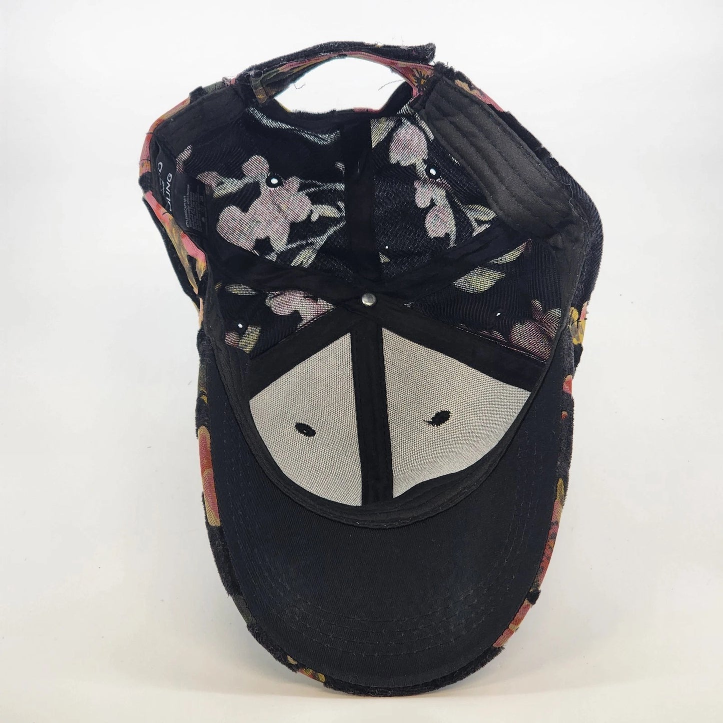 David and Young Baseball Cap Black Pink Floral Velour Soft Velvet Hat China