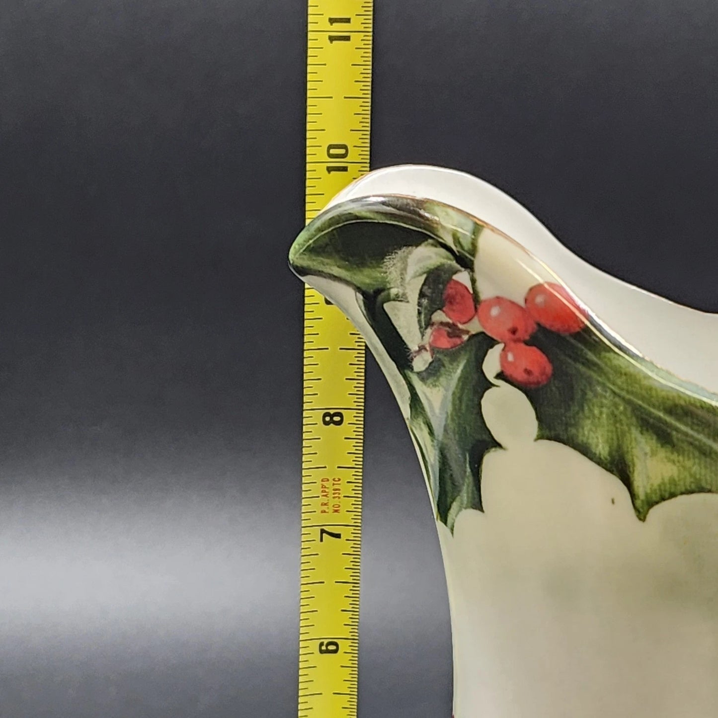 Hautman Brothers Porcelain Pitcher 10" Cardinal in Holly Winter Vintage LG Decor