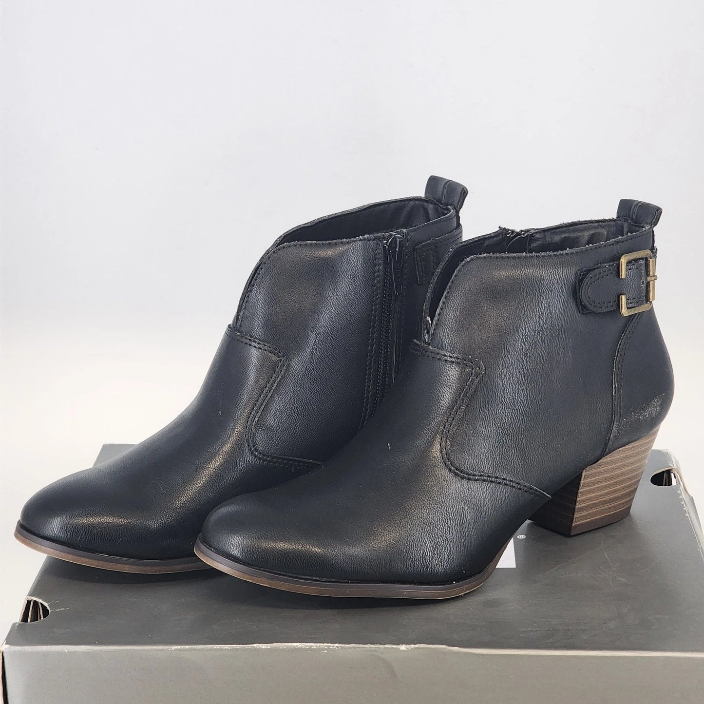 Apt 9 Apindie Platform Ankle Booties Womens 8 Black Heels Zip